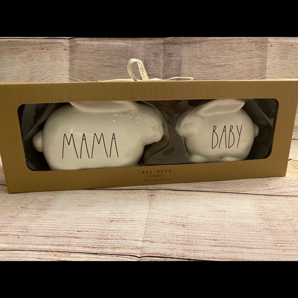 Rae Dunn Mama and Baby Bunny Set